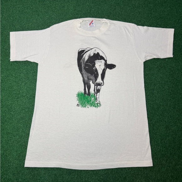 Jerzees Other - Vintage Chic Fil A 80s 90s Cow Tee Retro Double Sided S/M T Shirt 18x26